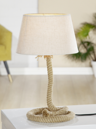 Veioze - Lampa Rope Design, metal, crem, 40x24 cm