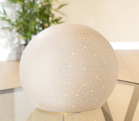 Veioze - Lampa, STARRY SKY, Portelan, Alb, 18X18X16 cm