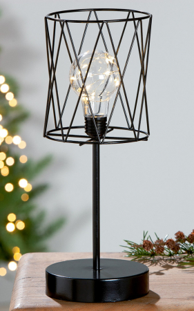 Veioze - Lampa, VINO, Metal, Negru,10 LED, 12X12X32 cm