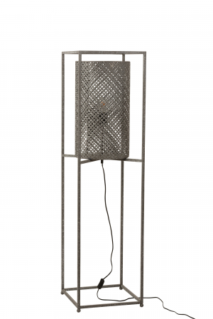 Lampadare - Lampadar Holes, Rattan/Bambus, Gri, 35x35x132 cm