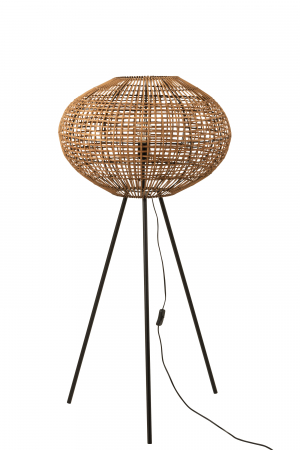 Lampadare - Lampadar Tripod, Rattan/Bambus, Natural, 61x61x133 cm