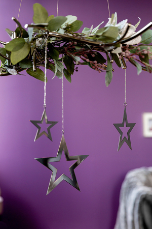 Clopotei de vant si ghirlande - LONA/deco agăţătoare,  stea,  oţel inoxidabil/h.10.5,  l.10,  cu0.14 cm