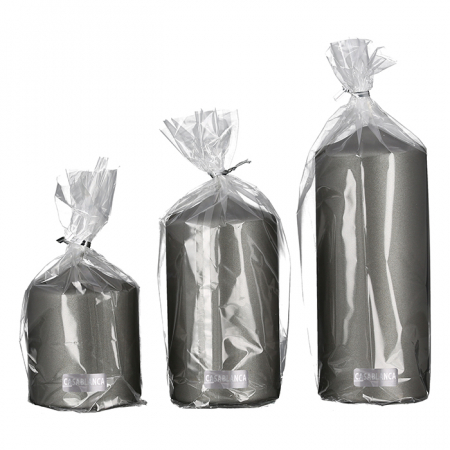 Lumanari - Lumanare decorativa, ceara, argintiu, 20x8 cm