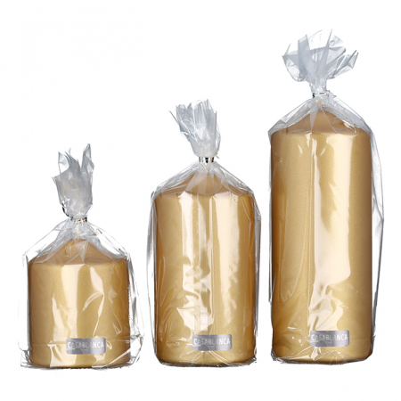 CADOURI - Lumanare decorativa, ceara, auriu, 15x8 cm