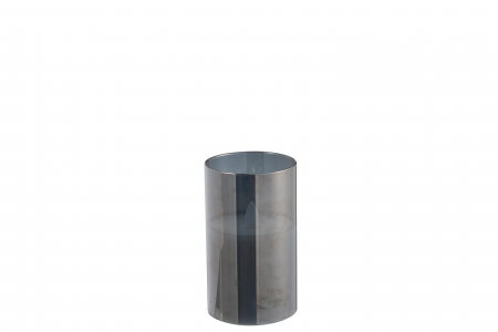 Lumanari - Lumanare LED, Sticla, Gri, 7.5x7.5x12.5 cm