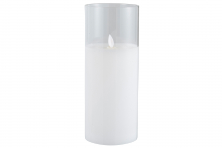 Lumanari - Lumanare LED, Sticla, Transparent, 10x10x25 cm