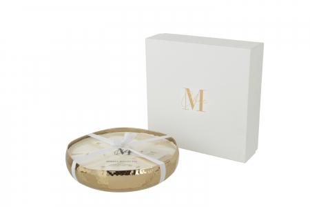 Lumanari parfumate si odorizante - Lumanare parfumata, Ceara, Auriu, 28.5x28.5x6 cm