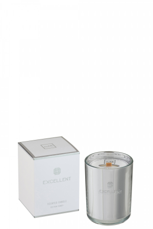 Lumanari parfumate si odorizante - Lumanare parfumata, Sticla, Argintiu, 9x9x12 cm