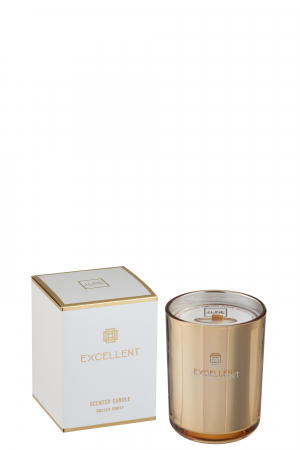 Lumanari parfumate si odorizante - Lumanare parfumata, Sticla, Auriu, 9x9x12 cm