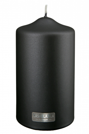 Lumanari - Lumanare Pilar, Ceara, Negru metalic, 15x8 cm