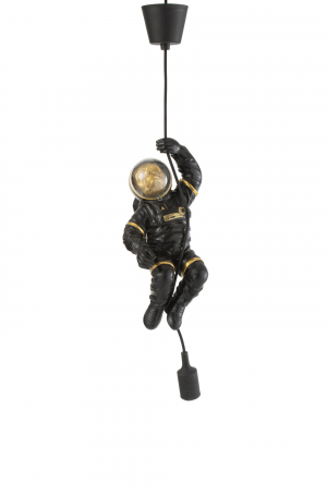 Lustre - Lustra Hanging Astronaut, Rasina, Negru/Auriu, 19x16x37 cm