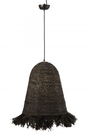 Lustre - Lustra Ozie, Rattan/Bambus, Negru, 44x44x52 cm