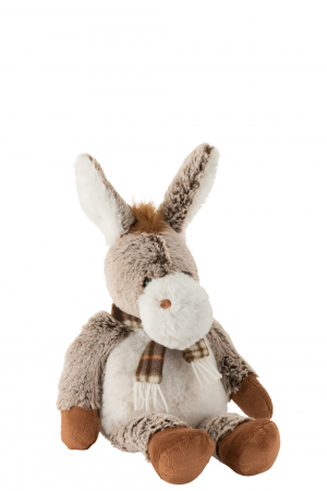 Jucarii pentru copii - Magarus, Fibre sintetice, Maro/Gri, 23x43x36 cm