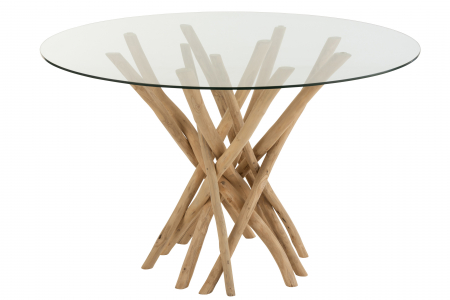 Mese dining - Masa Branches, Lemn, Maro, 120x120x75 cm