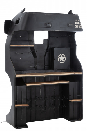 Mese de bar - Masa de bar Truck, Metal, Negru, 220x148x69 cm