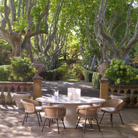 Toate produsele - Masa de exterior Volterra ovala cu finisaj nisipos, ceramica crem