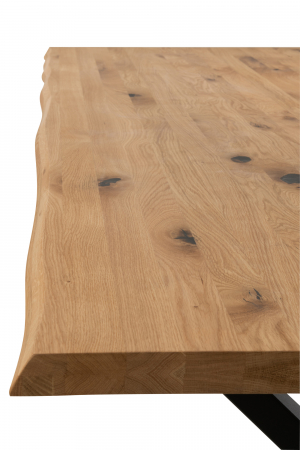 Mese dining - Blat masa dining, Lemn masiv stejar, Natural, 200x95x4