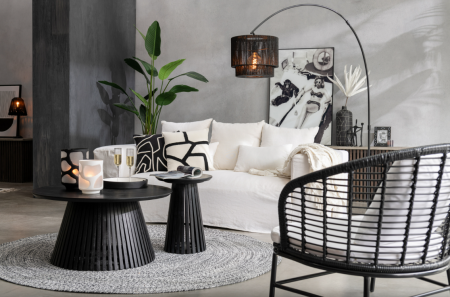 Masuta Vincent, Lemn, Negru, 40x40x52