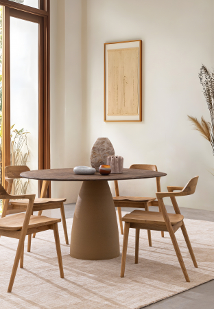 Mese dining - Masa Stanley Natur, Rustica, Blat Maro, 140 cm