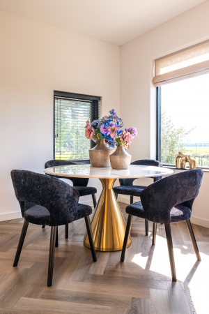 Mese dining - Masa Tenille inox/marmura artificiala 130x76 cm