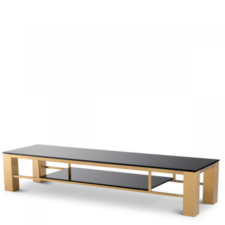 Mese TV - Masă TV, Drexel finisaj alamă, Dims: W. 195 | D. 55 | H. 38 (CM)