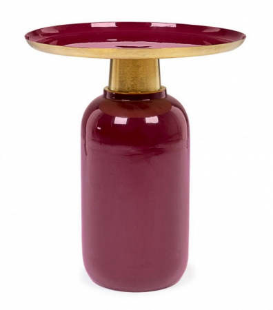 Masute - Masuta de cafea Nalima, Otel, Visiniu, 40.5x45.5 cm