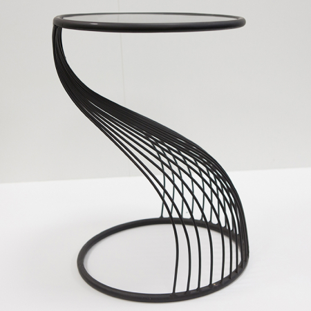 Mese consola - Masuta Ray metal/sticla, negru, 54x35 cm