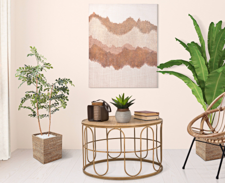 Masute - Masuta Samui, Fier/Rattan, Natural, 50x80x80 cm