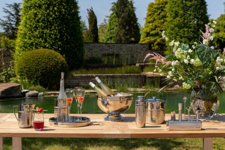 Frapiere - NASSAU, Set accesorii bar, otel inoxidabil, ciocanit (baza cu sita, lingura, deschizator de sticle, pistil, masura bar)