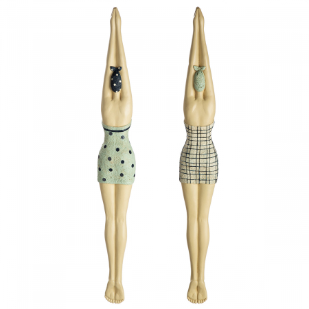 Mare si soare - Obiect de perete, Femeie, Rășină sintetică, albastru, alb, PU 2, 2 asortate, L. 5 cm, l. 8 cm, H 63 cm