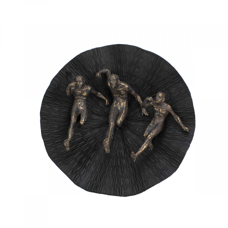 Decoratiuni de perete - Obiect de perete, Runners, Polyresin, negru, PU 1, L. 39 cm, L. 39 cm, H. 13 cm