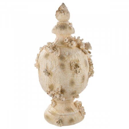 Accesorii - Obiect decorativ, Amforă, motiv coral, rășină sintetică, alb, PU 1, L. 23 cm, l. 25 cm, H 50 cm