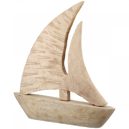 Mare si soare - Obiect decorativ, Barcă, lemn de mango, culori naturale, PU 1, L. 6 cm, l. 40 cm, H 41 cm