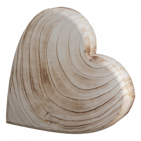 Dragobete - Obiect decorativ, Inimă, Lemn, culori naturale, PU 2, L. 6 cm, L. 40 cm, H 40 cm