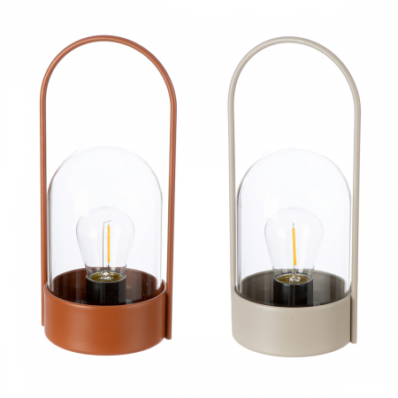 Veioze - Obiect decorativ (LED), Curve, Metal, maro, gri, PU 4, 2 buc. asortate, L. 9,5 cm, L. 10,5 cm, H. 23,5 cm