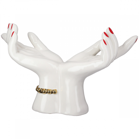 Modern - Obiect decorativ, Mână, Motiv mână, Ceramică, alb, PU 1, L. 11 cm, L. 36 cm, H 22 cm