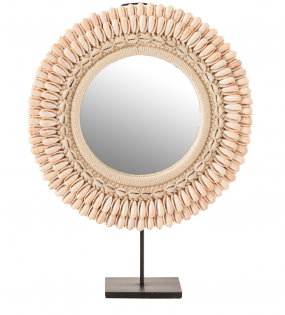 Oglinzi - Oglinda cu picior Mona, Piatra/Lemn, Roz, 37x12.5x52.5 cm