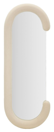 Oglinzi - Oglinda de perete Chantal crem catifea 60x7x160 cm (dimensiunea oglinzii 45x140 cm)