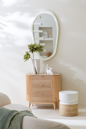 Oglinzi - Oglinda de perete moderna din MDF/oglinda alba, M