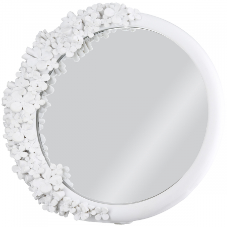 Oglinzi - Oglindă, Fluture, Motiv floral, Rășină sintetică, alb, PU 3, L. 10 cm, L. 20 cm, H 14 cm