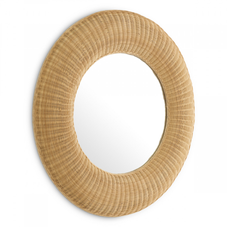Oglinzi - Oglindă, Idora ratan natur, Dims: Ø 120 | D. 7  (CM)