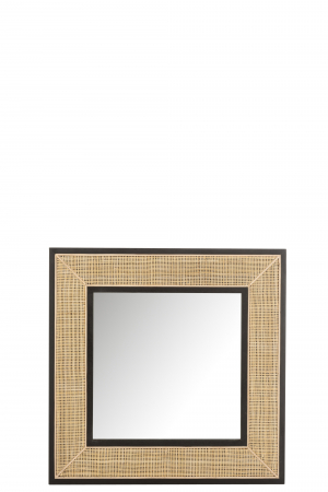 Oglinzi - Oglinda Molly, Sticla, Negru, 80.5x80.5x3.5 cm