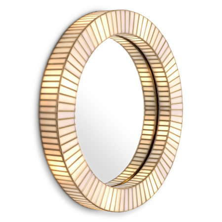 Oglinzi - Oglindă, Monari cu finisaj alamă antică, Dims: Ø 91 | D. 11 (CM)