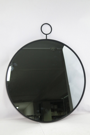 Oglinzi - Oglinda, Rotunda, Metal, Sticla oglinda, neagra, PU 3, L. 1,5 cm, L. 40 cm, H. 48 cm