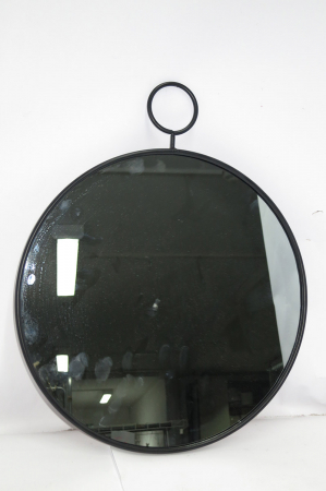 Oglinzi - Oglinda, Rotunda, Metal, Sticla oglinda, neagra, PU 4, L. 1,5 cm, L. 32 cm, H. 39 cm