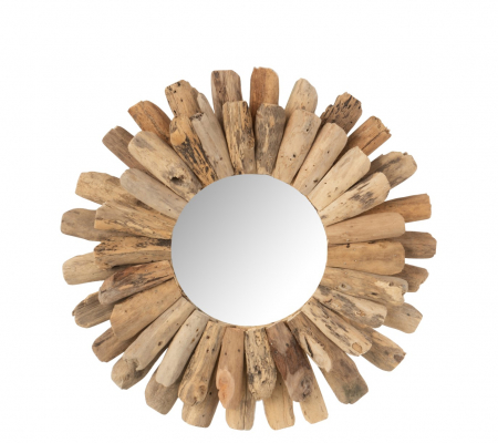 Oglinzi - Oglinda Round Drift, Lemn, Natural, 42x5x42 cm
