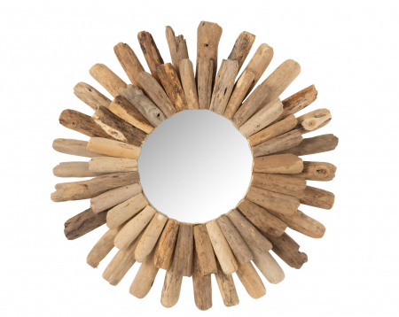 Oglinzi - Oglinda Round Drift, Lemn, Natural, 52x5x52 cm