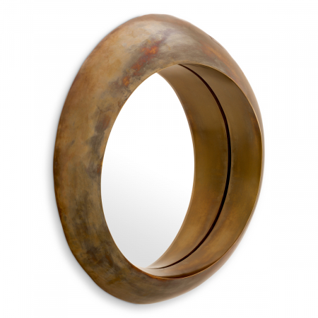 Oglinzi - Oglindă, Velino, finisaj din alamă cu aspect vintage, Dims: Ø 50 | D. 10.5 (CM)