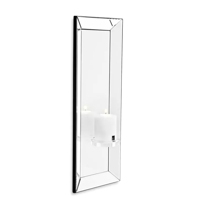 Oglinzi - Oglinda cu suport lumanare WATERFORD, Sticla, Argintiu, 22.5x60 cm