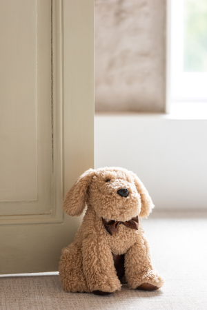 Opritoare pentru usa - Opritor de usa caine, poliester, bej